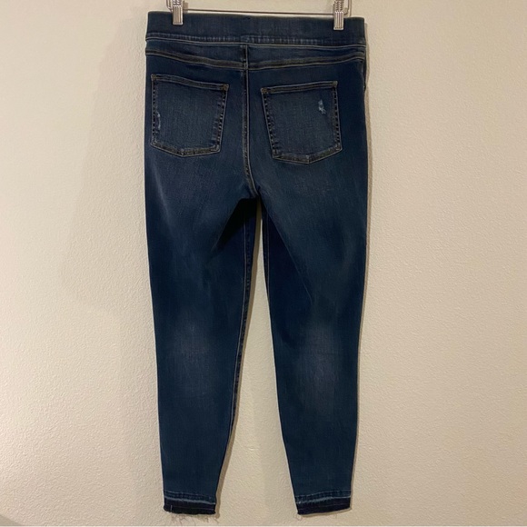 SPANX Distressed Medium Wash Denim Skinny Ankle Jeggings Size M - Picture 5 of 16
